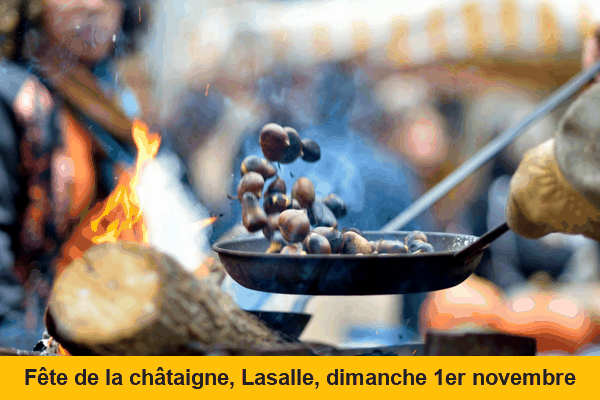 À la une cette semaine : fête de la châtaigne à Lasalle, salon du champignon à Saint-Jean-du-Gard, Rocktambules à Rousson, Halloween à Saint-Paul-la-Coste, Ondu_l_entes à Florac, Ronde des Hameaux à Arrigas